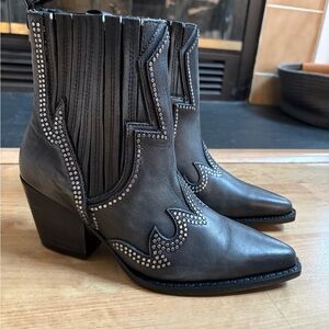 Thursday Icon Distressed Grey Studded Ankle Boots